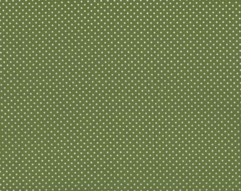FAT QUARTER ~ Green/White Polka Dot Fabric ~ 100% cotton 18x22 inches pre-cut Quilter's Cotton