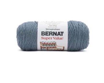 Bernat Super Value Yarn (Colonial Blue) ~ soft machine washable easy-care 100% acrylic