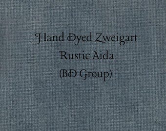 Truly Teal Rustic Aida (OR-BDA-119) ~ Hand Dyed Zweigart Oatmeal Rustico Cross Stitch Fabric