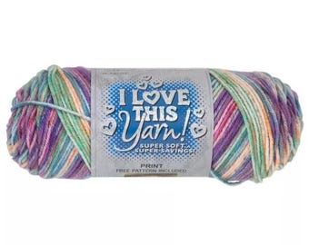 I Love This Yarn Print (Sunset) ~ super soft machine washable 100% acrylic