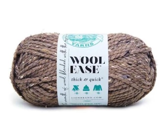 Lion Brand Wool Ease Thick & Quick Solid Yarn (Barley) ~ super bulky (6) acrylic/wool warm brown