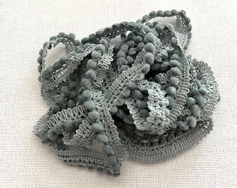 Nantucket Green Mini Pom Pom Trim (MPP-64) by Vintage NeedleArts ~ hand-dyed 2 continuous yards