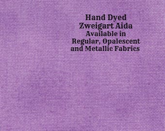 Orchid Aida (Z-BDA-85) Hand Dyed Zweigart Cross Stitch Fabric from Vintage NeedleArts ~ available in regular, opalescent and metallic Aida