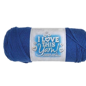 ¡Me encanta este hilo! (Royal) ~ súper suave, lavable a máquina, 100 % acrílico azul