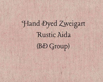 Vintage Rose Rustic Aida (OR-BDA-60) ~ Hand Dyed Zweigart Oatmeal Rustico Cross Stitch Fabric