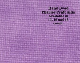 Orchid Aida (CC-BDA-85) ~ Hand Dyed DMC/Charles Craft Cross Stitch Fabric from Vintage NeedleArts