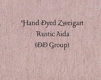 Tea Rose Rustic Aida (OR-DDA-65) ~ Hand Dyed Zweigart Oatmeal Rustico Cross Stitch Fabric