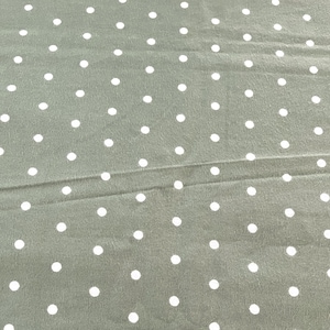 White Dots on Sage Flannel Fabric from Robert Kaufman ~ 100% cotton brushed for softness