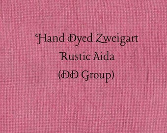 Raspberry Smash Rustic Aida (OR-DDA-107) ~ Hand Dyed Zweigart Oatmeal Rustico Cross Stitch Fabric