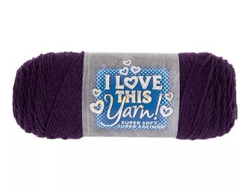 I Love This Yarn! (Purple) ~ super soft machine washable 100% acrylic