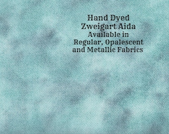 Turtle Bay Aida (Z-BDA-87-59-113-PT) Hand Dyed Zweigart Cross Stitch Fabric from Vintage NeedleArts ~ available in regular, opal & metallic