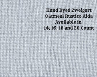 Gathering Storm Rustic Aida (OR-DDA-98) ~ Hand Dyed Zweigart Oatmeal Rustico Cross Stitch Fabric from Vintage NeedleArts