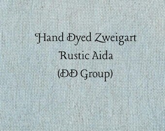 Frozen Rustic Aida (OR-DDA-7) ~ Hand Dyed Zweigart Oatmeal Rustico Cross Stitch Fabric