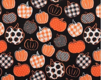Patterned Pumpkins Fabric from Brother Sister Design Studio ~ 100% cotton sewing/quilting