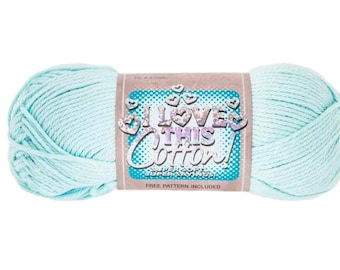I Love This Cotton! Yarn (Aqua) ~ soft machine washable 100% cotton yarn amigurumi crochet knitting