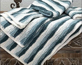 PDF Dreaming of the Beach Crochet Blanket Pattern ~ Perfect for Advanced Beginners who want to try something a bit more complex coastal wave