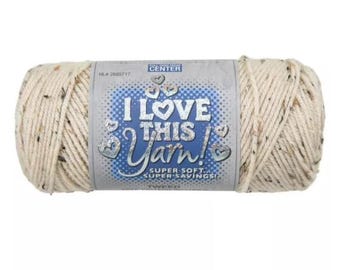 I Love This Yarn Tweed (Oats) ~ super soft machine washable acrylic