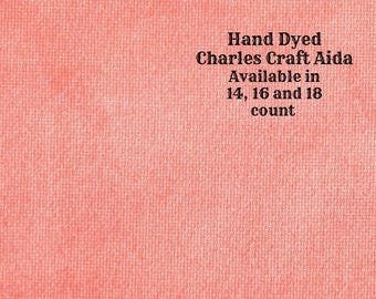 Coral Aida (CC-BDA-71) ~ Hand Dyed DMC/Charles Craft Cross Stitch Fabric from Vintage NeedleArts