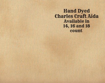 Olde Parchment Aida (CC-BDA-11-100-PT-dry-106) ~ Hand Dyed Dmc/Charles Craft Cross Stitch Fabric from Vintage NeedleArts