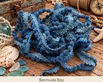 Bermuda Bay Hand Dyed Mini Pom Pom Trim (MPP-108) ~ 2 continuous yards per package
