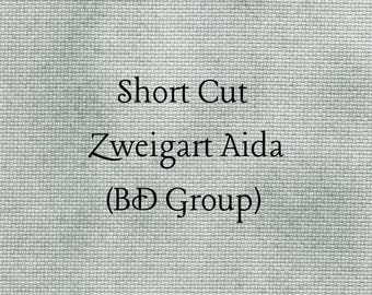 SHORT CUT - Sage (BD) Hand Dyed Zweigart Aida Cross Stitch Fabric