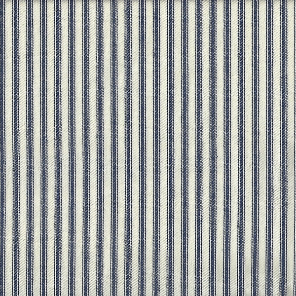 Navy/Natural Striped Ticking fabric ~ Rockland/Roc-Lon 100% cotton woven fabric - 18x22 inches