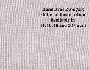 Lavender Lilacs Rustic Aida (OR-DDA-8) ~ Hand Dyed Zweigart Oatmeal Rustico Cross Stitch Fabric from Vintage NeedleArts