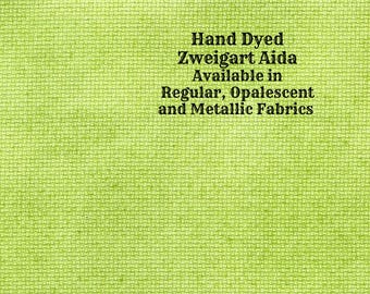 Gremlin Aida (Z-BDA-27) Hand Dyed Zweigart Cross Stitch Fabric from Vintage NeedleArts ~ available in regular, opalescent and metallic Aida