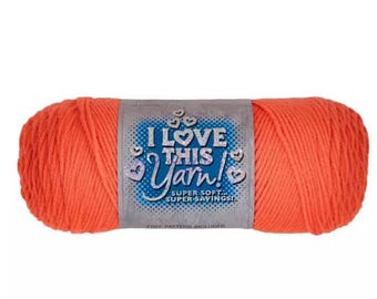 I Love This Yarn! (Mango) ~ super soft machine washable 100% acrylic