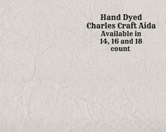 Taupe Aida (CC-DDA-57) ~ Hand Dyed DMC/Charles Craft Cross Stitch Fabric from Vintage NeedleArts
