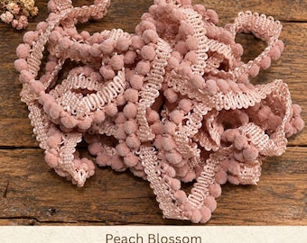 Peach Blossom Hand Dyed Mini Pom Pom Trim (MPP-106) ~ 2 continuous yards per package