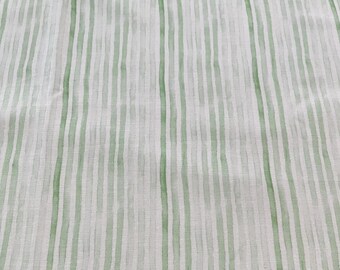 PER YARD ~ Green Love Letters Quilter's Cotton from Windham Fabrics ~ 100% cotton fabric watercolor mint green stripes