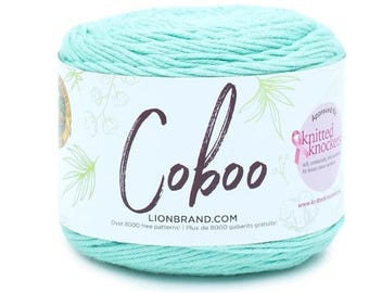 Lion Brand Coboo Yarn (Lichen) ~ super soft and breathable machine washable lightweight blend of cotton and bamboo #3 lightweight yarn