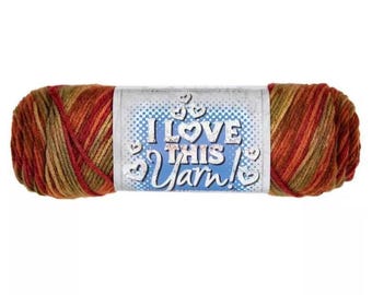 I Love This Yarn Print (Autumn Stripe) ~ super soft machine washable 100% acrylic