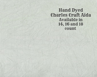 Sage Aida (CC-DDA-91) ~ Hand Dyed DMC/Charles Craft Cross Stitch Fabric from Vintage NeedleArts