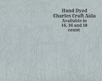 Nantucket Green Aida (CC-DDA-64) ~ Hand Dyed DMC/Charles Craft Cross Stitch Fabric from Vintage NeedleArts