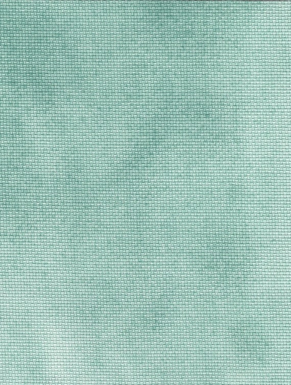 Verdigris Opalescent Traditional Hand-dyed Aida cross stitch fabric cloth Vintage NeedleArts sparkles glitter medium green no gray tones