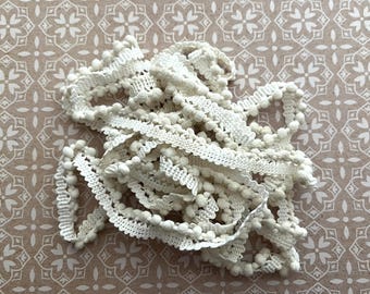 Tickle Me Taupe Mini Pom Pom Trim (MPP-117) by Vintage NeedleArts ~ hand-dyed 2 continuous yards