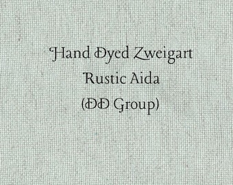 Mermaid's Tail Rustic Aida (OR-DDA-87) ~ Hand Dyed Zweigart Oatmeal Rustico Cross Stitch Fabric