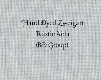 Misty Morning Rustic Aida (OR-BDA-70) ~ Hand Dyed Zweigart Oatmeal Rustico Cross Stitch Fabric