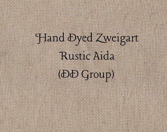 Mocha Rustic Aida (OR-DDA-72) ~ Hand Dyed Zweigart Oatmeal Rustico Cross Stitch Fabric