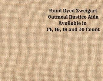 Sweet Potato Rustic Aida (OR-DDA-20) ~ Hand Dyed Zweigart Oatmeal Rustico Cross Stitch Fabric from Vintage NeedleArts