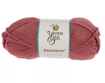 Yarn Bee Pearlspun Yarn (Hazy Hazel) ~ soft machine washable 100% low pill acrylic