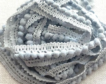 Misty Morning Mini Pom Pom Trim (MPP-70) by Vintage NeedleArts ~ hand-dyed 2 continuous yards