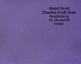 Purple Passion Aida (CC-BDA-29) ~ Hand Dyed DMC/Charles Craft Cross Stitch Fabric from Vintage NeedleArts