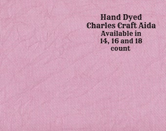 Dark Pink Aida (CC-DDA-95) ~ Hand Dyed DMC/Charles Craft Cross Stitch Fabric from Vintage NeedleArts