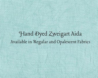 Aqua Aida (Z-DDA-59) Hand Dyed Zweigart Cross Stitch Fabric