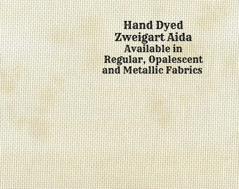 Almond Butter Aida (Z-BDA-56) Hand Dyed Zweigart Cross Stitch Fabric from Vintage NeedleArts ~ available in regular, opalescent and metallic
