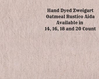 Vintage Rose Rustic Aida (OR-DDA-60) ~ Hand Dyed Zweigart Oatmeal Rustico Cross Stitch Fabric from Vintage NeedleArts