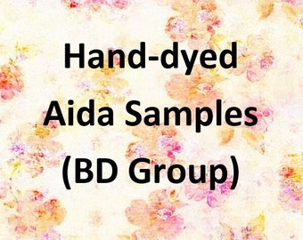 G, H and I - Sample Size Vintage NeedleArts hand-dyed Aida cross stitch fabric 3x5 approximate size